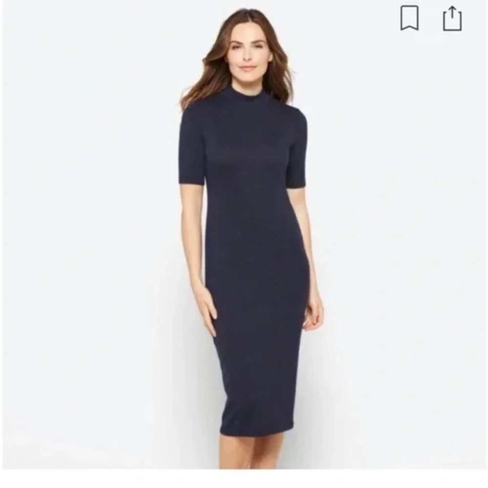 Stitch Fix 41 Hawthorn Monica Navy MIDI bodycon dress NWT